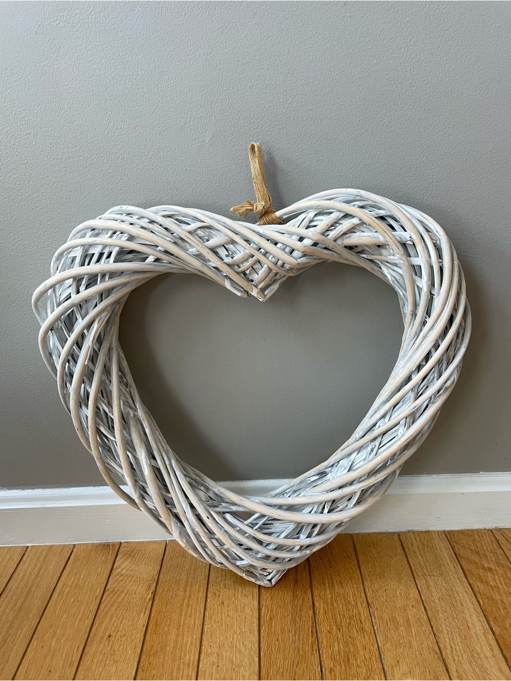 White Wicker Heart Wall Decor - Chic Home Accent